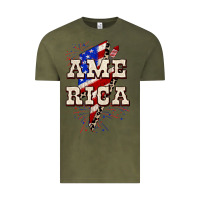 Vintage Olive America 4th of July Vintage Tee - CowGirlArtShop