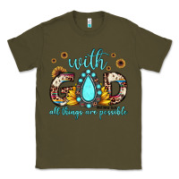Army Green with god all things are possible matthew 19 26 Classic Tee - JahusDesignShop