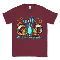 Burgundy with god all things are possible matthew 19 26 Classic Tee - JahusDesignShop