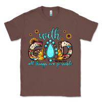 Chestnut with god all things are possible matthew 19 26 Classic Tee - JahusDesignShop