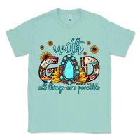 Seafoam with god all things are possible matthew 19 26 Classic Tee - JahusDesignShop