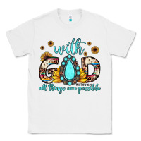 White with god all things are possible matthew 19 26 Classic Tee - JahusDesignShop