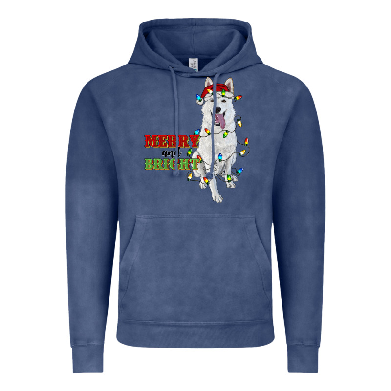 Merry And Bright White Shepherd Vintage Hoodie by RanaPortraitStore | Teevron