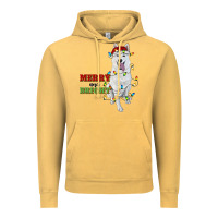 Vintage Mustard merry and bright white shepherd Vintage Hoodie - RanaPortraitStore