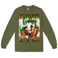 Army Green Christmas feeling jolly cow Long Sleeve Tee - Artiststas