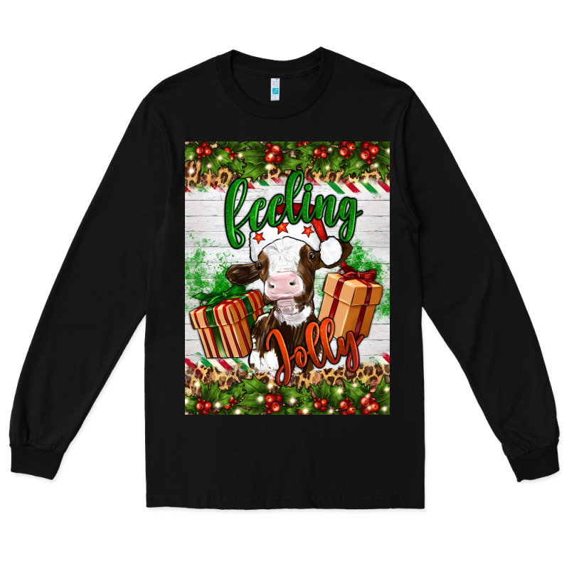Christmas Feeling Jolly Cow Long Sleeve Tee by Artiststas | Teevron