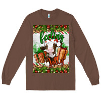 Chestnut Christmas feeling jolly cow Long Sleeve Tee - Artiststas