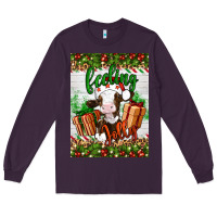 Plum Christmas feeling jolly cow Long Sleeve Tee - Artiststas