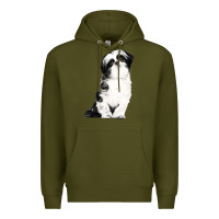 Army Green shih tzu dog Premium Hoodie - LillyAllenDesigns