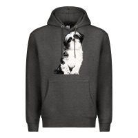 Charcoal Heather shih tzu dog Premium Hoodie - LillyAllenDesigns
