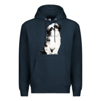Navy shih tzu dog Premium Hoodie - LillyAllenDesigns