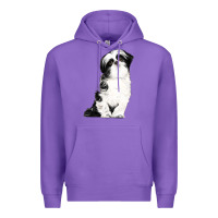 Purple shih tzu dog Premium Hoodie - LillyAllenDesigns