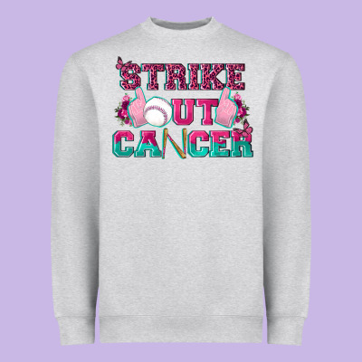 Strike Out Cancer Baseball Heavyweight Sweatshirt Designed By Texasbilliewilder