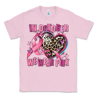 Bubblegum Pink western leopard  in october we wear pink heart Classic Tee - AdoDesignShop