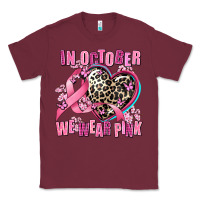 Burgundy western leopard  in october we wear pink heart Classic Tee - AdoDesignShop