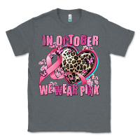 Charcoal Heather western leopard  in october we wear pink heart Classic Tee - AdoDesignShop