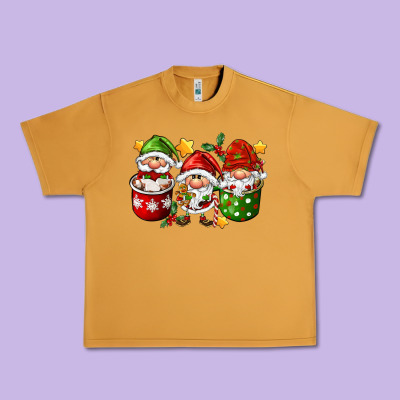 Coffee Cup Santa Gnomies Urban Heavy Tee Designed By Fadigitalartstudio