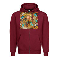 Burgundy faith cross Zipper Hoodie - BarkalooDesign