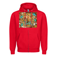 Red faith cross Zipper Hoodie - BarkalooDesign