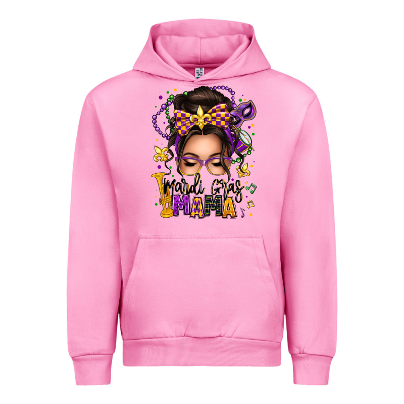 Mardi Gras Mama Messy Bun Urban Hoodie by texasbilliewilder | Teevron