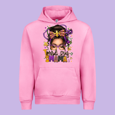 Mardi Gras Mama Messy Bun Urban Hoodie Designed By Texasbilliewilder
