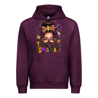 Mauve Wine mardi gras mama messy bun Urban Hoodie - texasbilliewilder
