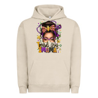 Pigment French Oak mardi gras mama messy bun Urban Hoodie - texasbilliewilder