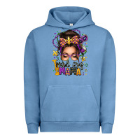 Pigment Pebble Blue mardi gras mama messy bun Urban Hoodie - texasbilliewilder