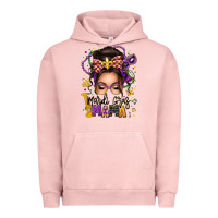 Pigment Salmon mardi gras mama messy bun Urban Hoodie - texasbilliewilder