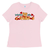 Bubblegum Pink valentines vibes with gifts and bear Ladies Tee - AdoDesignShop