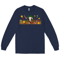 Navy Christmas feeling jolly cow Long Sleeve Tee - Artiststas