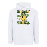 White lucky vibes Heavyweight Hoodie - MaliasSmallBusiness