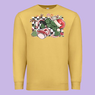 Gamer Christmas Game Controller Premium Sweatshirt Designed By Maliassmallbusiness