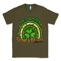Army Green not lucky simply blessed rainbow Classic Tee - Artiststas