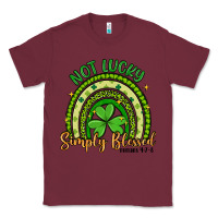 Burgundy not lucky simply blessed rainbow Classic Tee - Artiststas