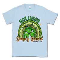 Dusty Blue not lucky simply blessed rainbow Classic Tee - Artiststas
