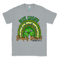 Heather Grey not lucky simply blessed rainbow Classic Tee - Artiststas
