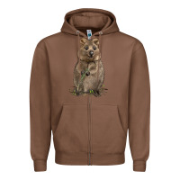 Chestnut Quokka Zipper Hoodie - LillyAllenDesigns