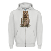 Dove Grey Quokka Zipper Hoodie - LillyAllenDesigns