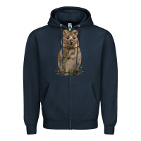 Navy Quokka Zipper Hoodie - LillyAllenDesigns