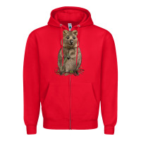 Red Quokka Zipper Hoodie - LillyAllenDesigns