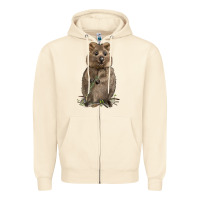 Sandshell Quokka Zipper Hoodie - LillyAllenDesigns