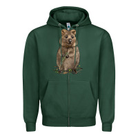 Sports Green Quokka Zipper Hoodie - LillyAllenDesigns