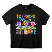 Black 100 Days Of Making The Whole Class Shimmer Heavy Core Tee - CowhideDigitalArt