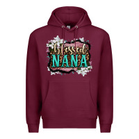 Burgundy blessed nana Premium Hoodie - LillyAllenDesigns