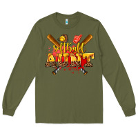 Army Green softball aunt Long Sleeve Tee - AdoDesignShop