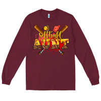 Burgundy softball aunt Long Sleeve Tee - AdoDesignShop