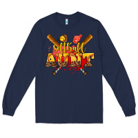 Navy softball aunt Long Sleeve Tee - AdoDesignShop