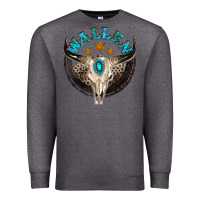 Charcoal Heather wallen with bull skull Premium Sweatshirt - NancyCooperArtShop