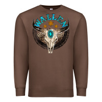 Chestnut wallen with bull skull Premium Sweatshirt - NancyCooperArtShop